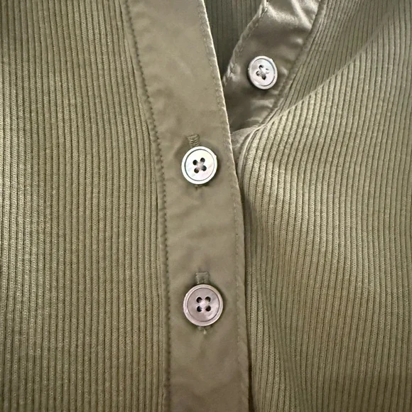 Veronica Beard Olive Button-Down Blouse - Picture 3 of 3